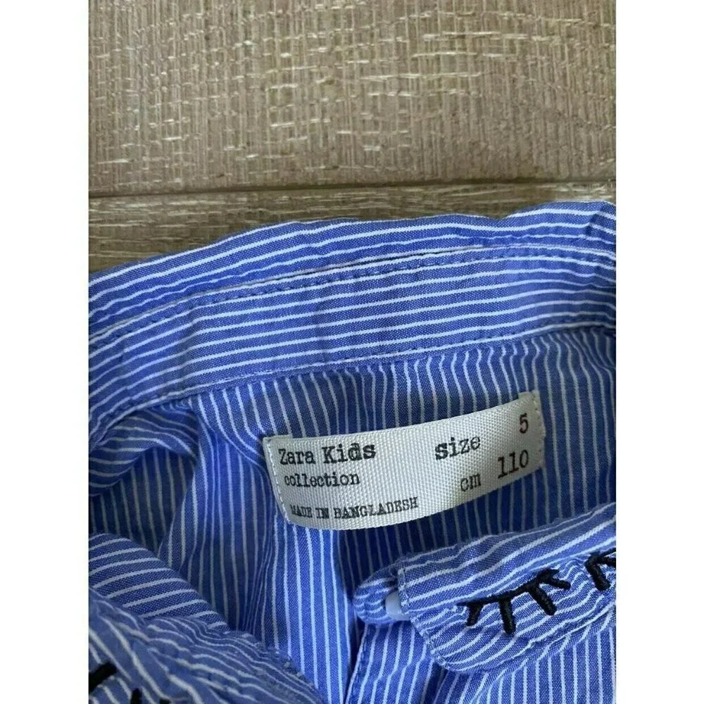 Zara Look Collar Pin Stripe Button Up